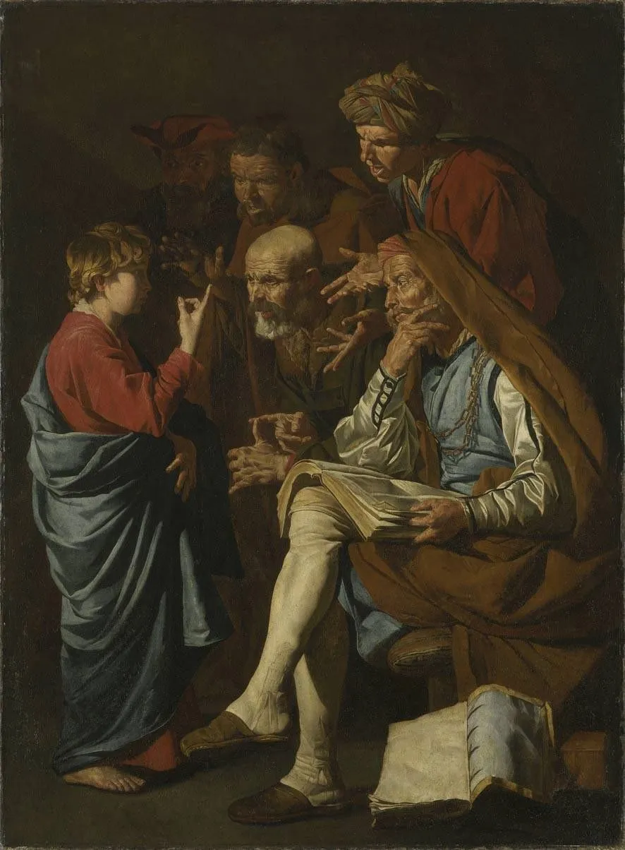 Christ among the docters, by Matthias Stom, oil, 1642