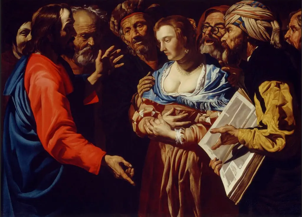 Christ and the woman taken into adultery, by Matthias Stom