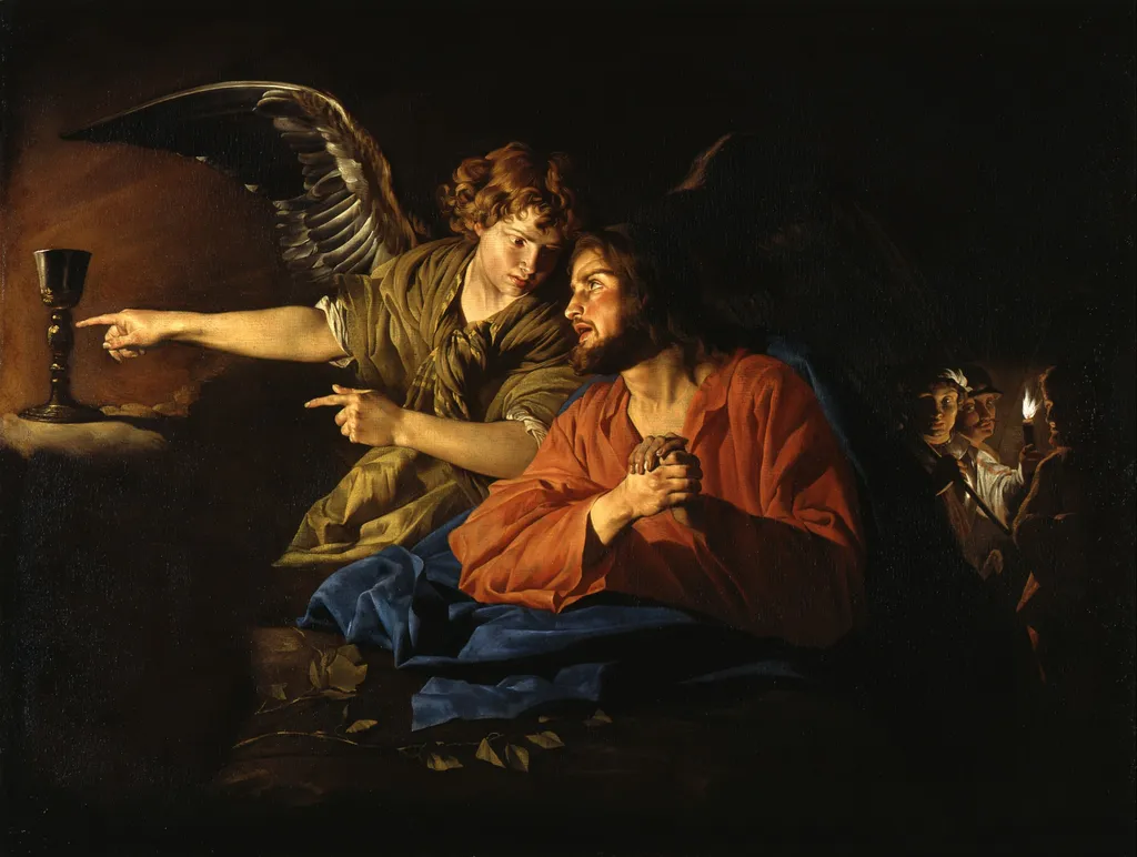 Christ in the garden of olives at Gethsemane, by Matthias Stom, oil, 1631