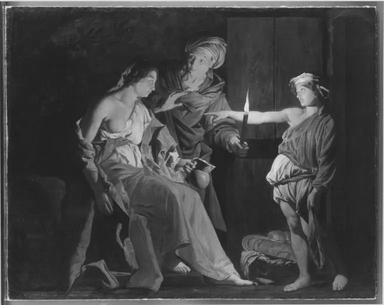 Stellio mocking Ceres because she drinks too avidly (Metamorphosis V:446-461), by Matthias Stom