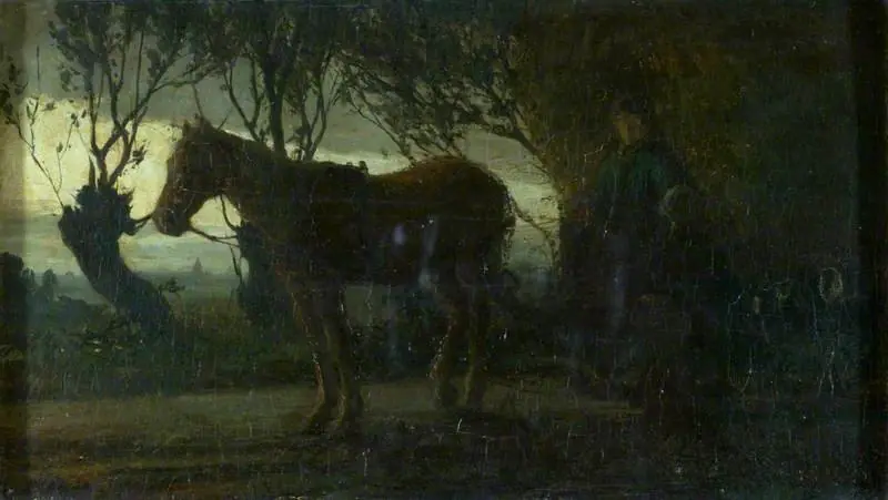 The Hay Cart: Effect of Dawn or Twilight, by Matthijs Maris