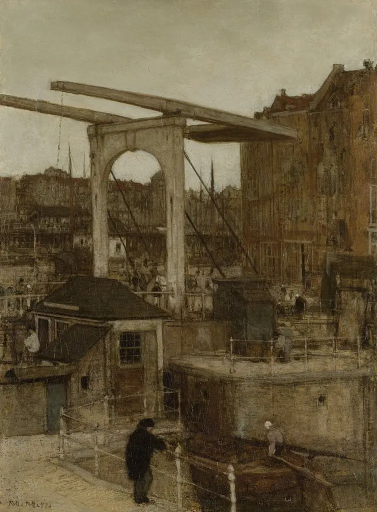 The Nieuwe Haarlemse Sluis on the Singel, Known as ‘Souvenir d’Amsterdam’, by Matthijs Maris
