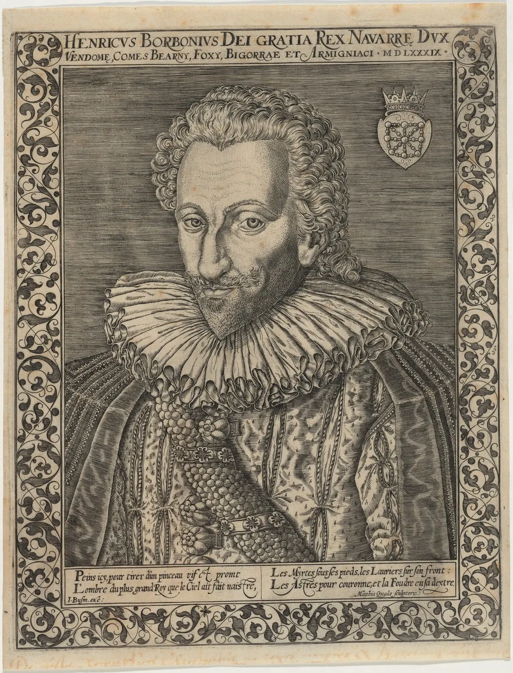 Henry IV of France, by Matthis Quad, ink, 1584