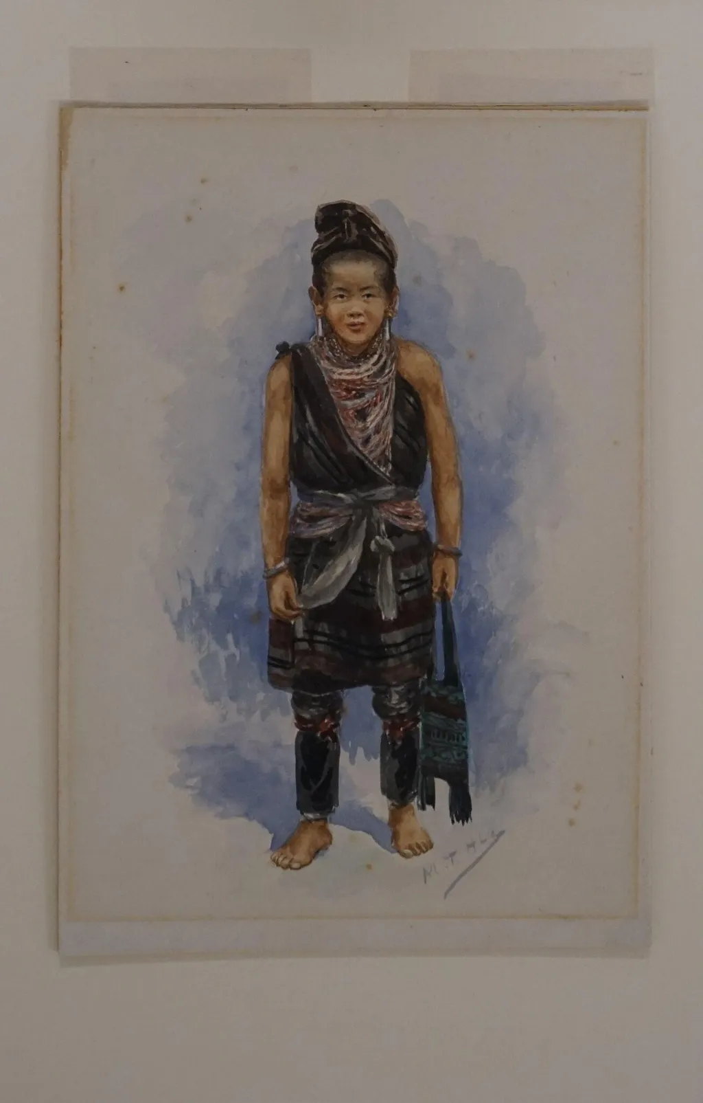 A kayah woman, by Maung Tin Hla, watercolor, 1903