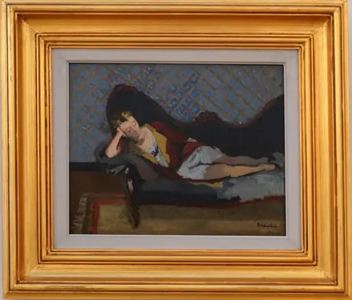 Femeie pe canapea, by Maurice Brianchon