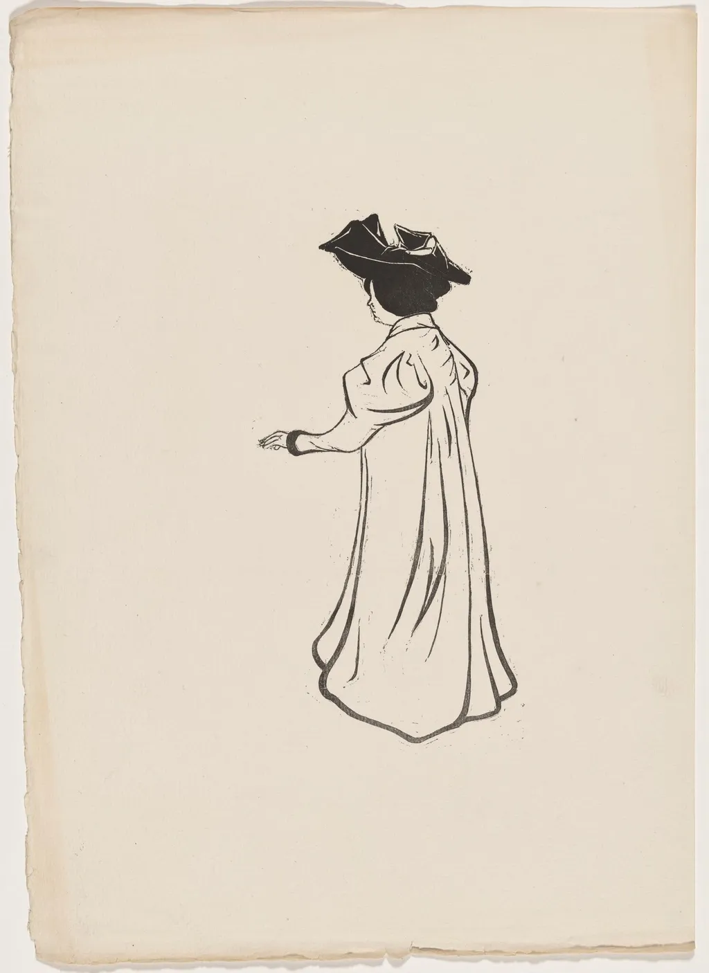 Etude pour un portrait, by Maurice Delcourt, ink, 1895