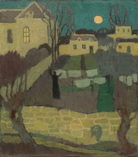 Drying the Linen, or Moonrise at the Priory, by Maurice Denis