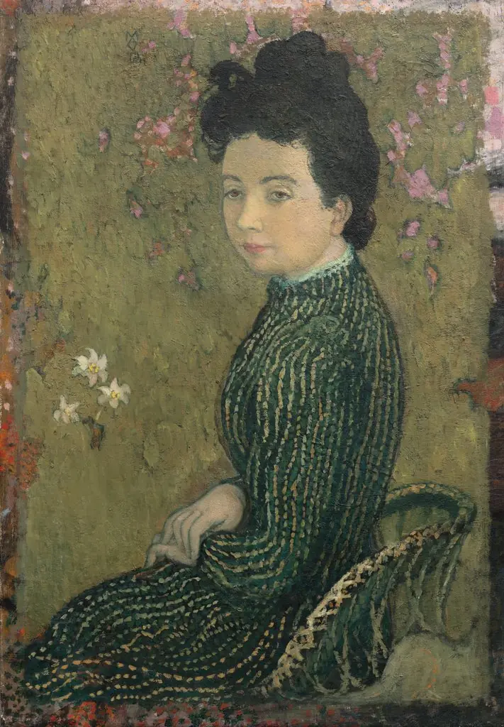 Eva Meurier in a Green Dress, by Maurice Denis
