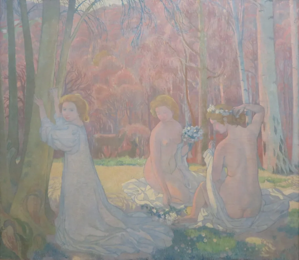 Figures in a Spring Landscape (Sacred Grove), by Maurice Denis, oil, 1899