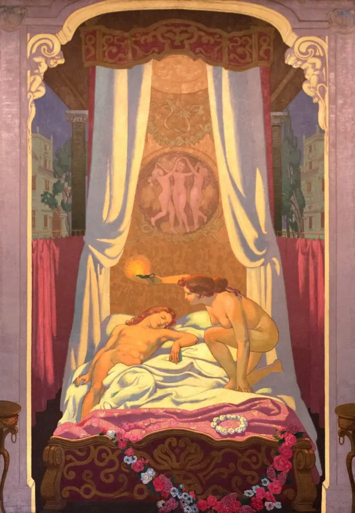 Panel 3. Psyche Discovers that Her Mysterious Lover is Eros, by Maurice Denis