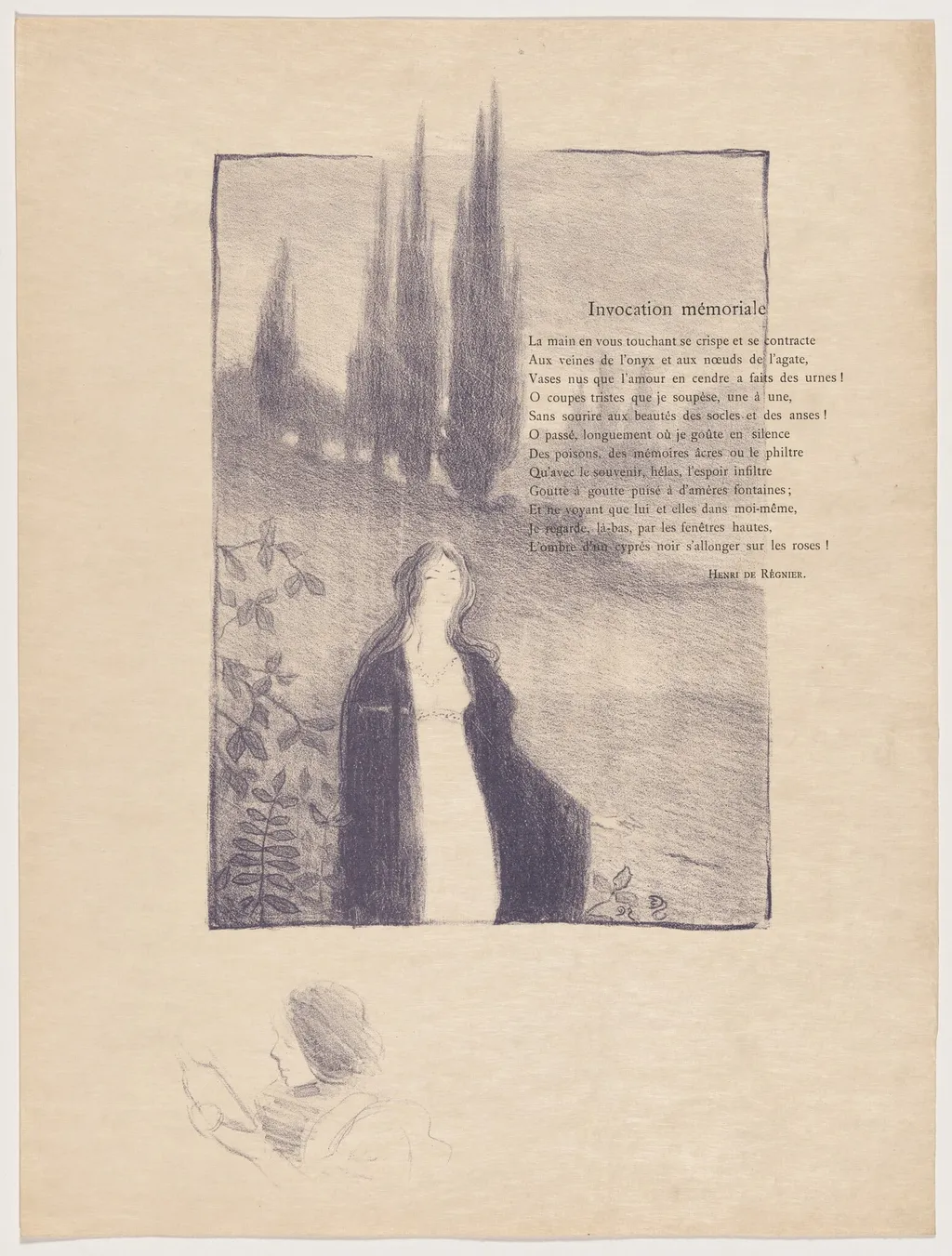 Invocation mémoriale, by Maurice Dumont, ink, 1895