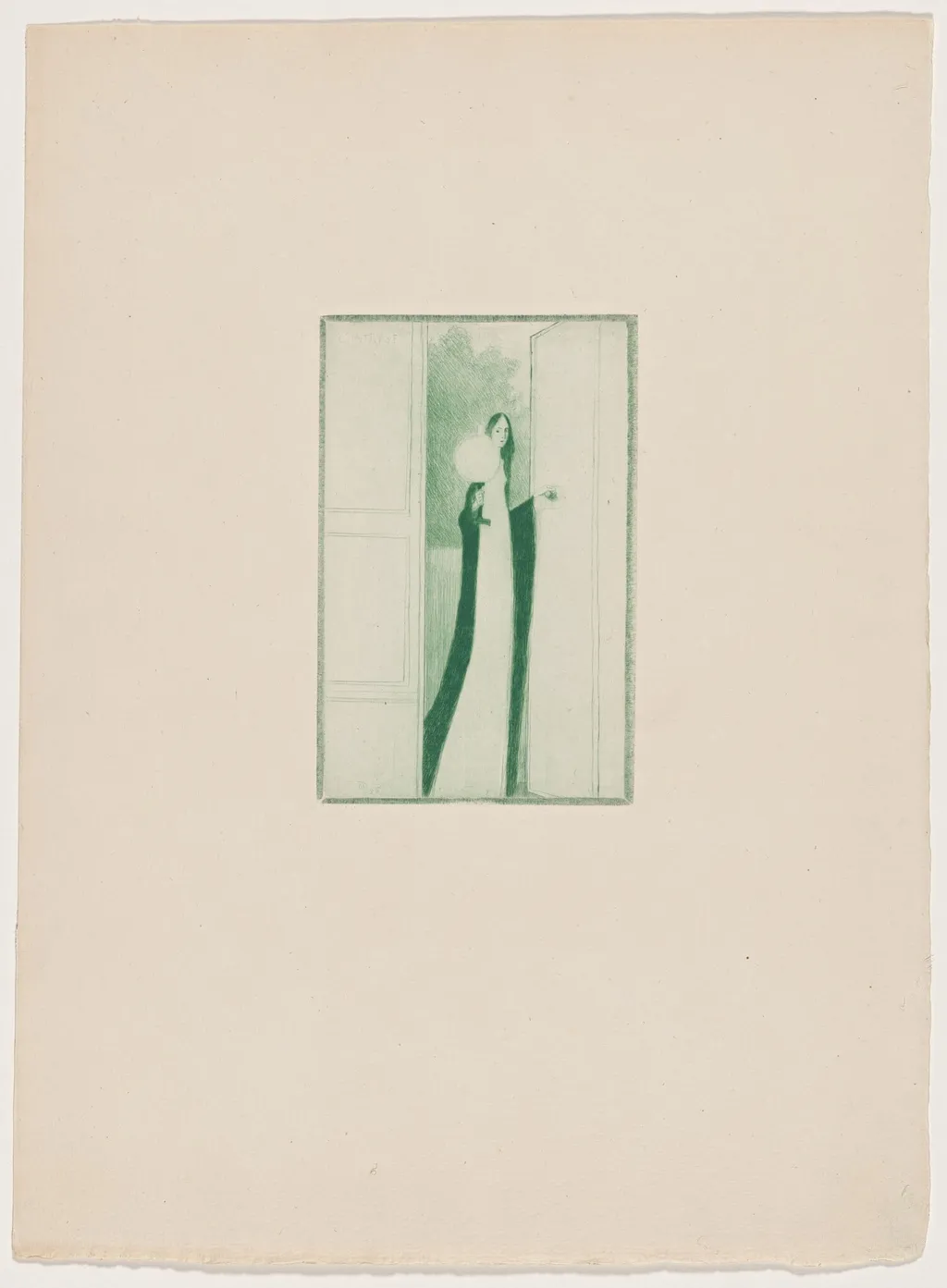 L'intruse, by Maurice Dumont, ink, 1895
