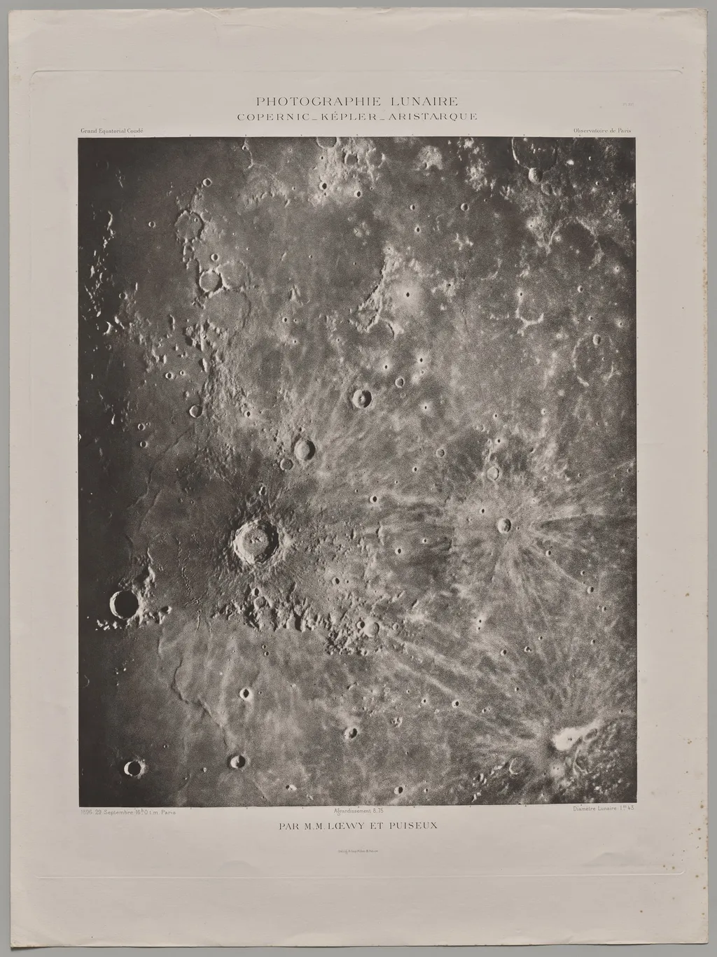 Photographie Lunaire: Copernic-Képler-Aristarique, by Maurice Loewy, 1896