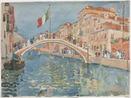 A Bridge in Venice, by Maurice Prendergast