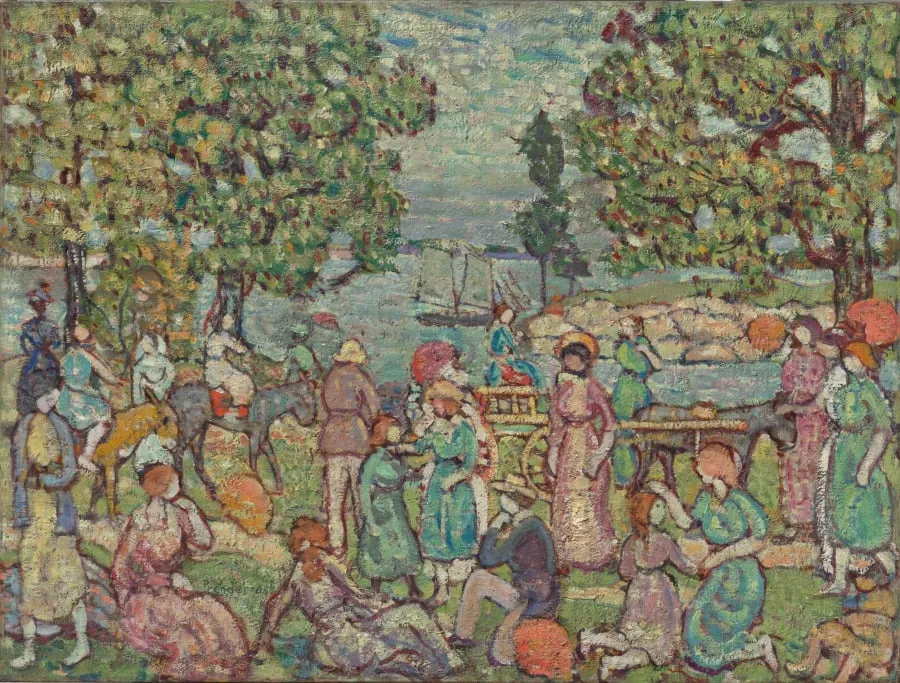 On the Beach, No. 3, by Maurice Prendergast, unspecified, 1916