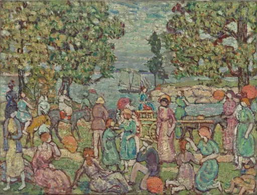 On the Beach, No. 3, by Maurice Prendergast