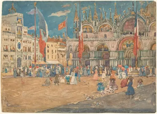 Piazza San Marco, by Maurice Prendergast