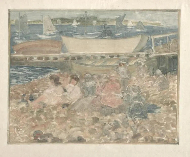 Shipyard: Children Playing, by Maurice Prendergast, 1901