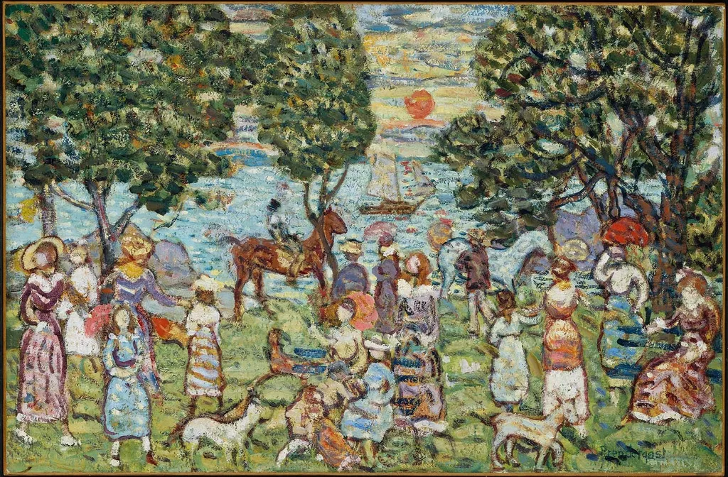 Sunset, by Maurice Prendergast, oil, 1916