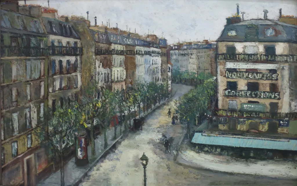 Rue Custine à Montmartre, by Maurice Utrillo, tempera, 1909