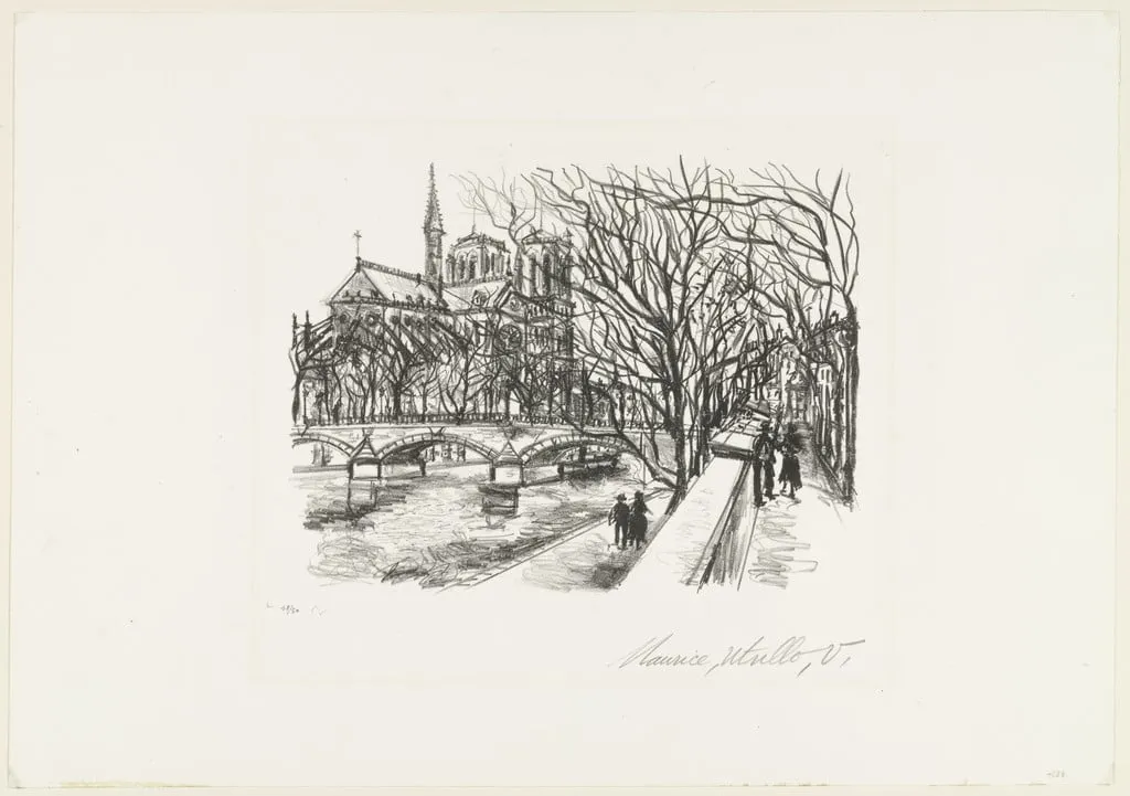 Untitled, by Maurice Utrillo, ink, 1898