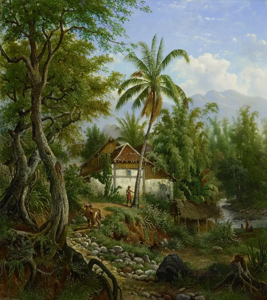 Indisch landschap, by Maurits E.H.R. van den Kerkhoff