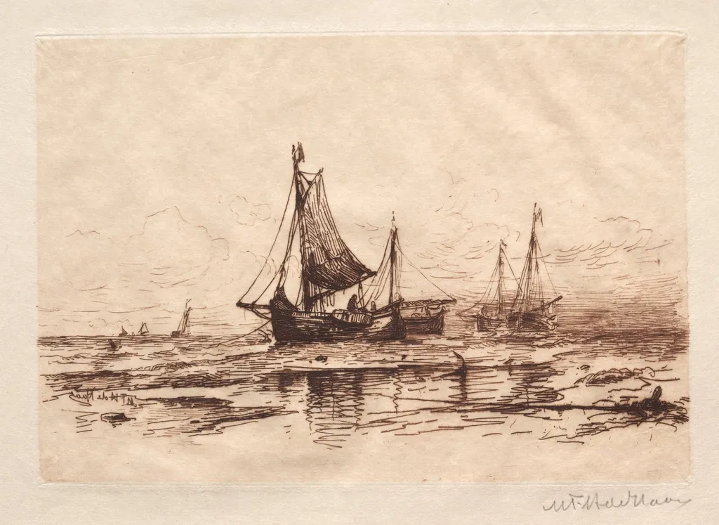 Fishing Boats on the Beach at Scheveningen, by Mauritz de Haas, 1873