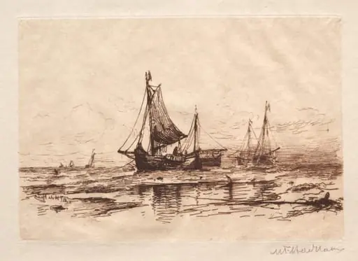 Fishing Boats on the Beach at Scheveningen, by Mauritz de Haas