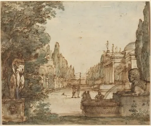 Capriccio with a Palladian Villa, by Mauro Antonio Tesi