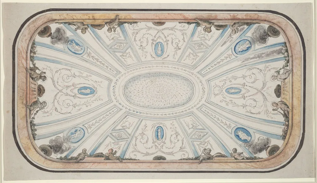 Design for a Ceiling, by Mauro Antonio Tesi, ink, 1748
