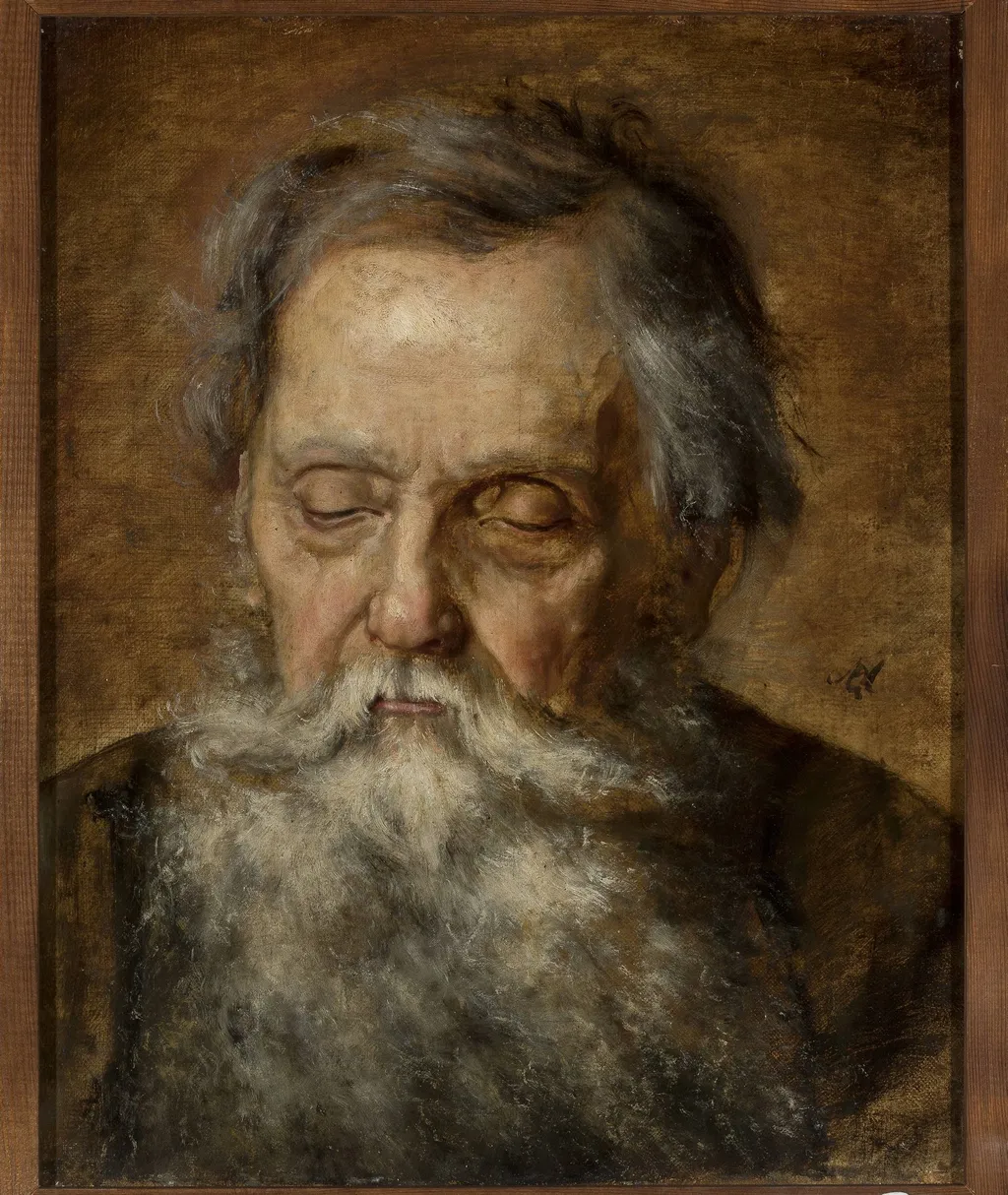 Portrait of a bearded old man, by Maurycy Gottlieb, oil, 1877