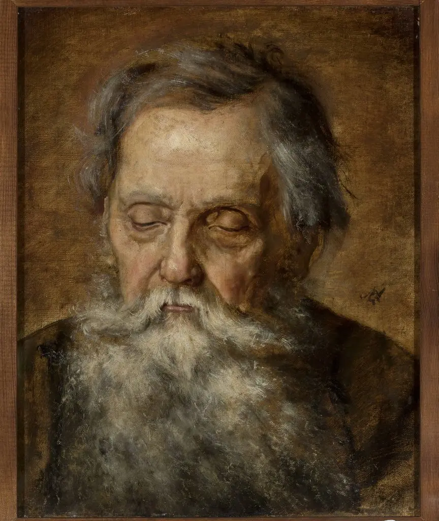 Portrait of a bearded old man, by Maurycy Gottlieb
