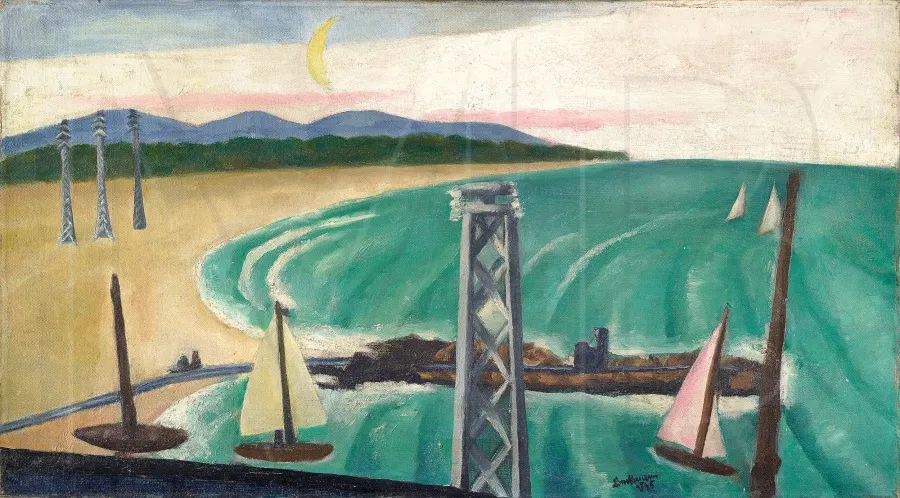 Beach at Viareggio, by Max Beckmann, oil, 1925