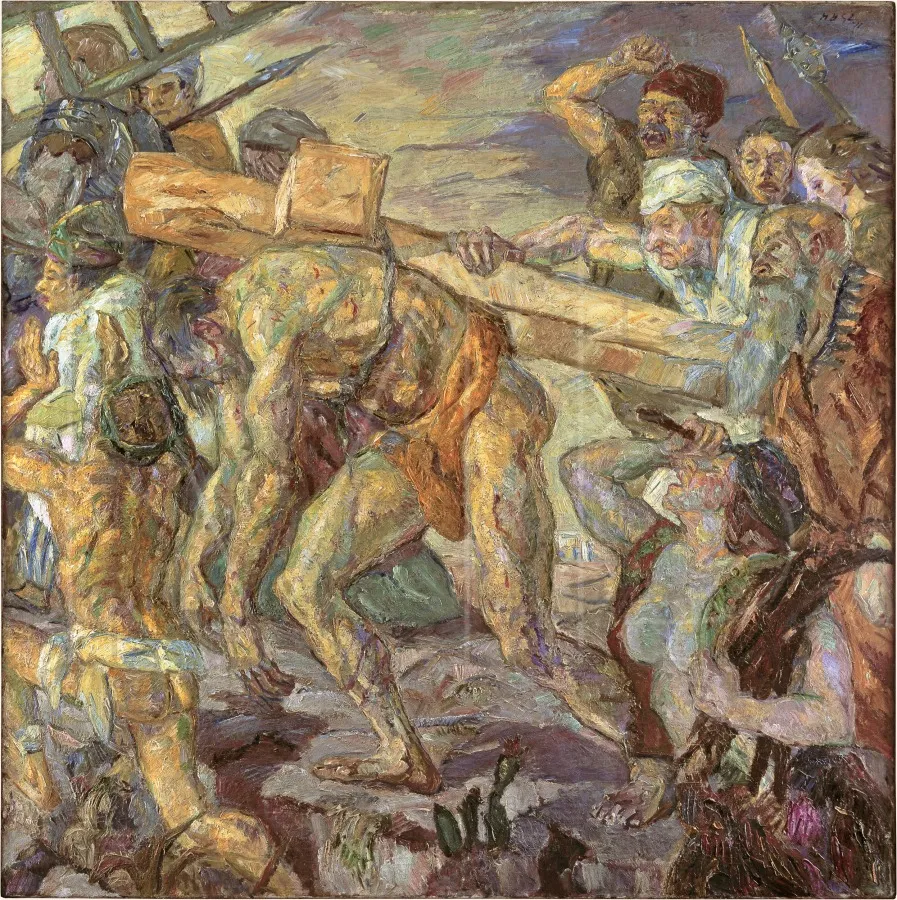 Bearing of the Cross, by Max Beckmann, oil, 1911