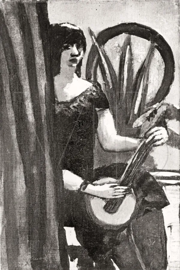 Lute Player, by Max Beckmann, oil, 1930