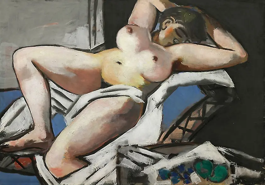 Reclining Nude, by Max Beckmann