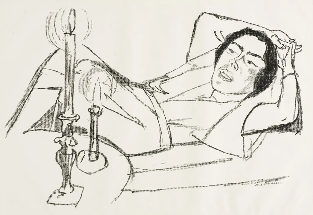 Reclining Woman (Portrait of Johanna Loeb), by Max Beckmann, 1922