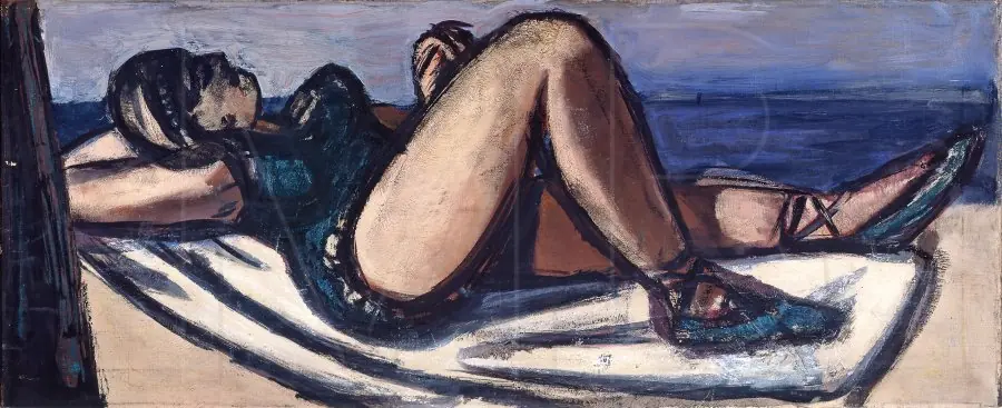Sleeping Woman on the Beach, by Max Beckmann