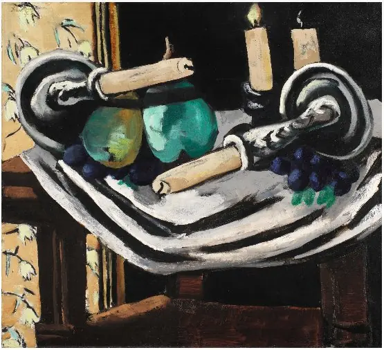 Still Life with Fallen Candles, by Max Beckmann