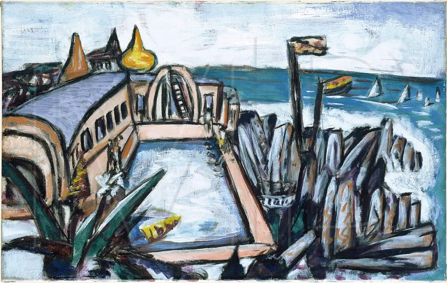 Swimming Pool Cap Martin, by Max Beckmann, oil, 1944