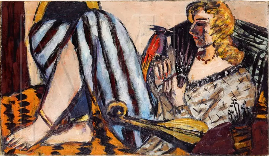 Woman with Red Rooster, by Max Beckmann