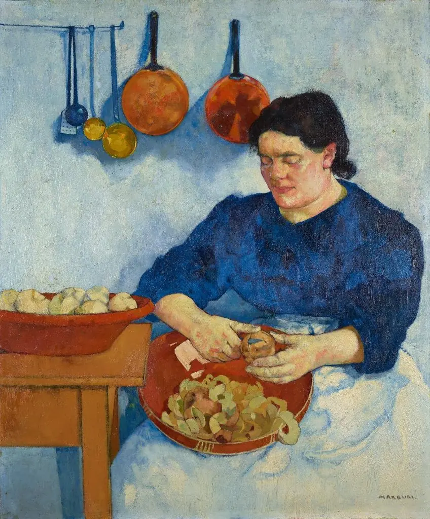Beim Kartoffelschälen, by Max Buri