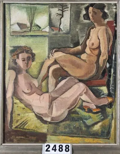 Două femei nud, by Max Hermann Maxy