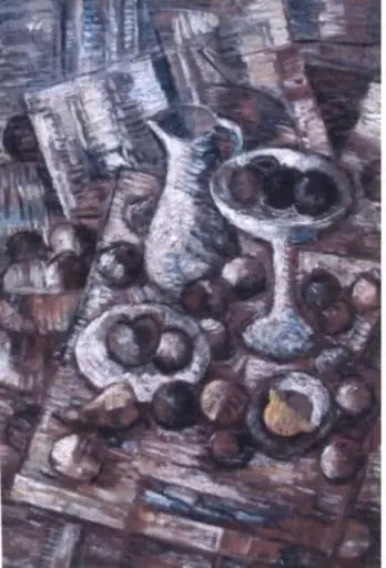 Natură statică cu ulcior și fructe, by Max Hermann Maxy