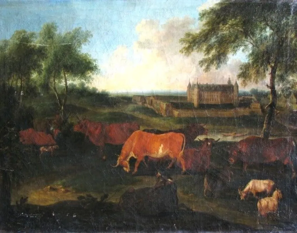 Peisaj cu vaci ; pandant: Peisaj cu cai, by Max Josef Schinnagel, unspecified