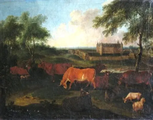 Peisaj cu vaci ; pandant: Peisaj cu cai, by Max Josef Schinnagel