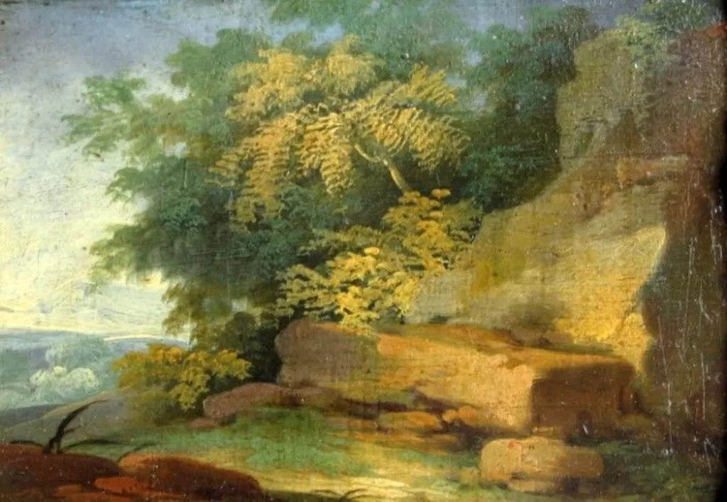 Peisaj stâncos ; pandant: Peisaj cu stânci, by Max Josef Schinnagel, unspecified