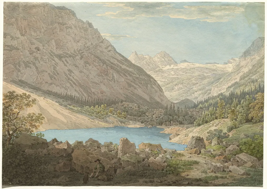 "The Blue Pool" in the Rein Valley near Garmisch, by Max Joseph Wagenbauer, graphite, 1806