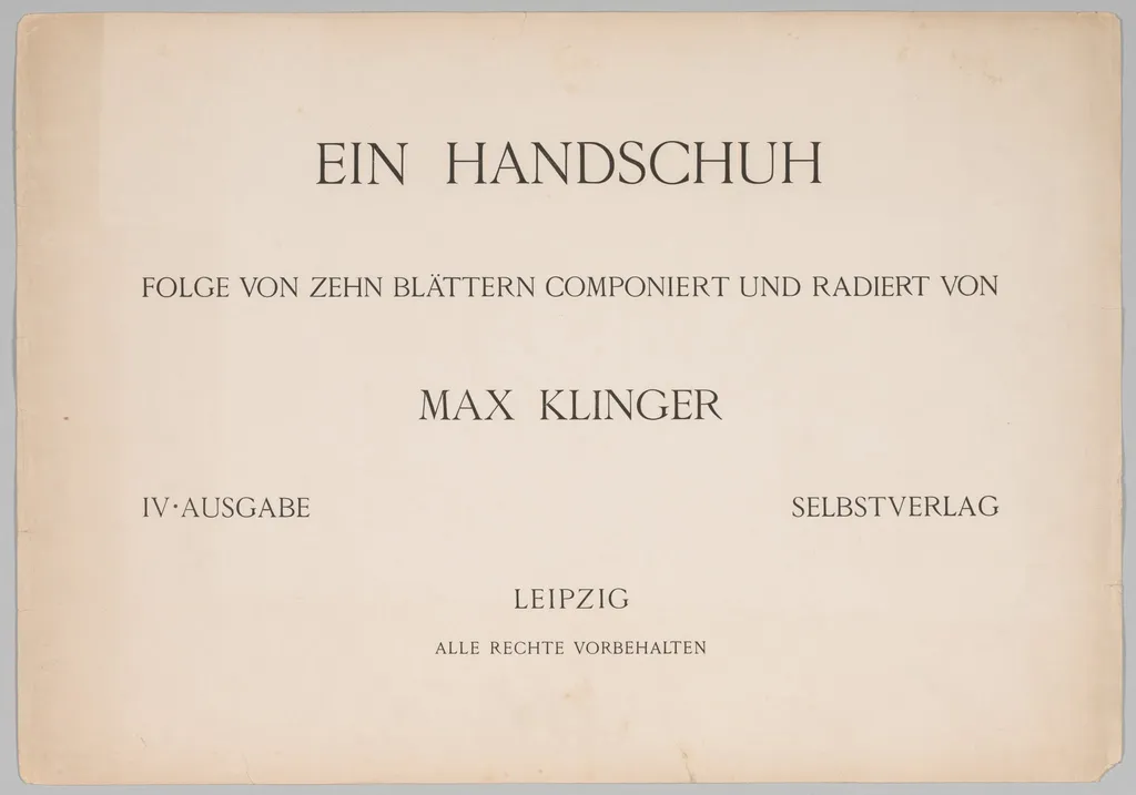 A Glove, by Max Klinger, 1880