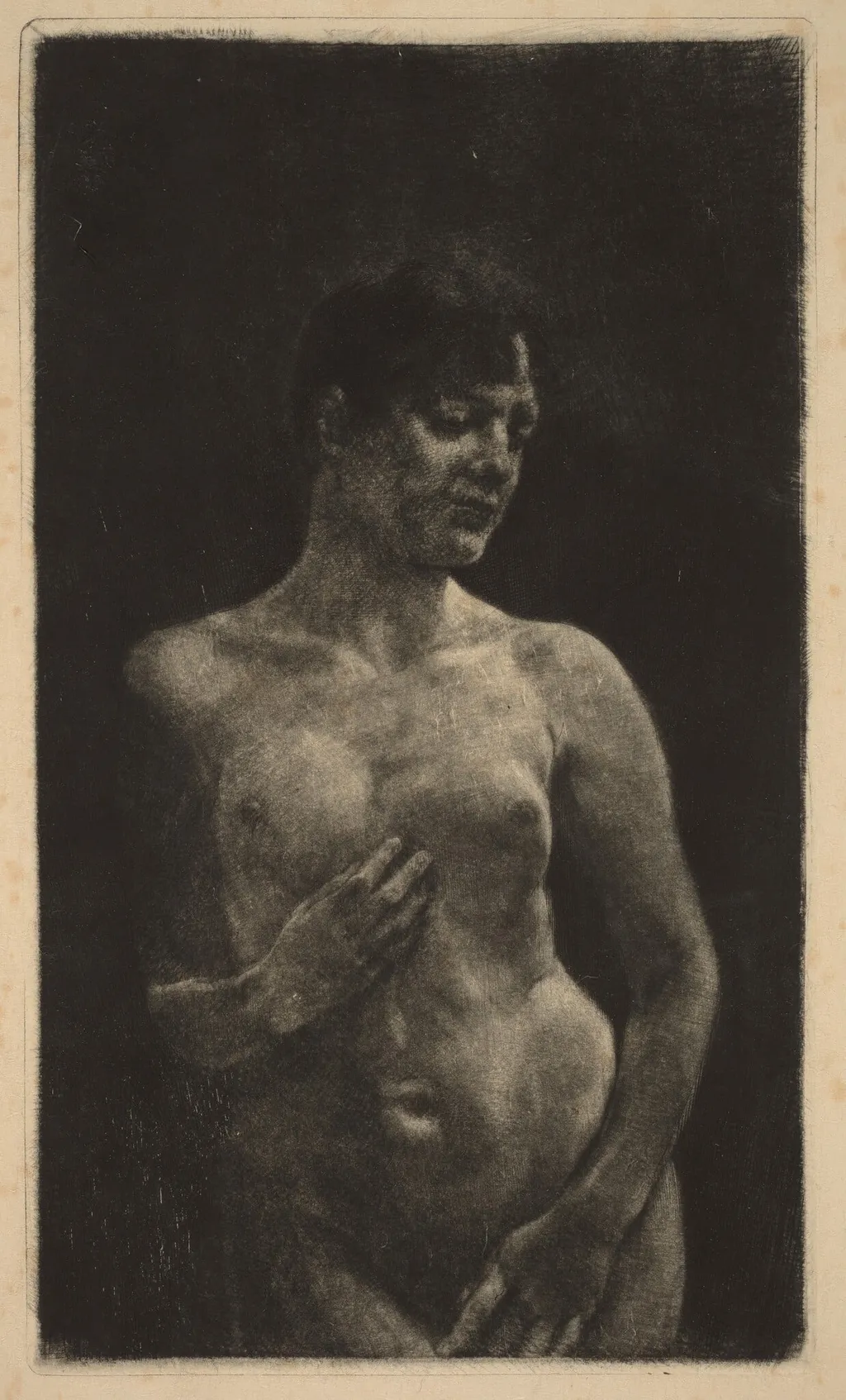 A Standing Nude, by Max Klinger, ink, 1891